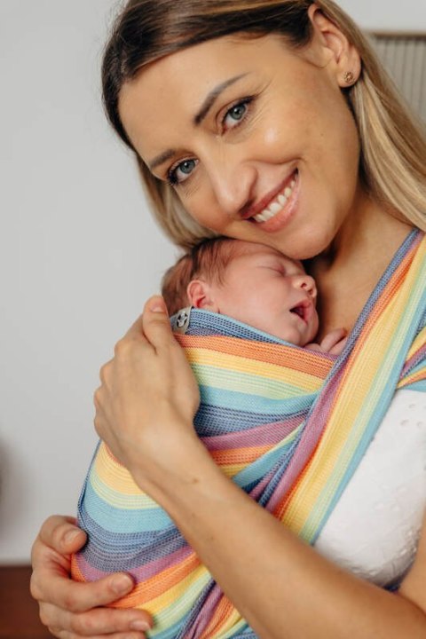 Chusta dla dzieci z niską wagą urodzeniową, tkana splotem skośno-krzyżowym (100% bawełna) - LUNA - rozmiar S