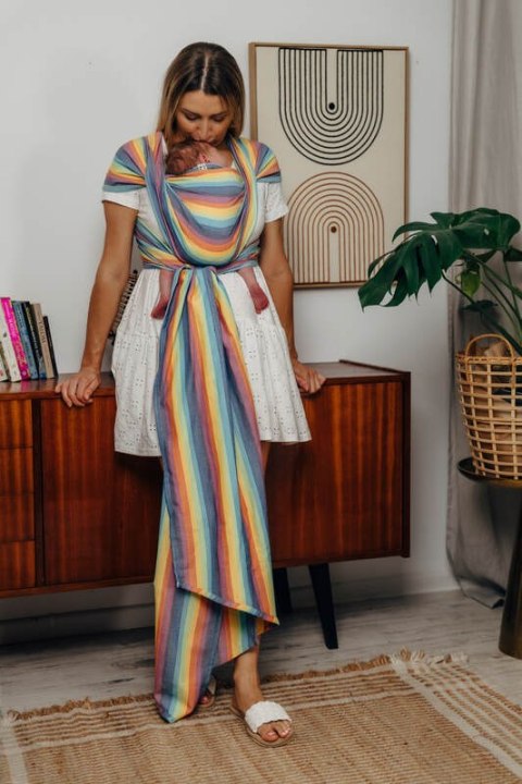 Chusta dla dzieci z niską wagą urodzeniową, tkana splotem skośno-krzyżowym (100% bawełna) - LUNA - rozmiar XS