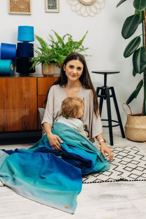 Chusta do noszenia dzieci, tkana splotem skośno-krzyżowym (100% bawełna) - AIRGLOW - rozmiar L