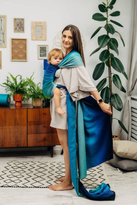 Chusta do noszenia dzieci, tkana splotem skośno-krzyżowym (100% bawełna) - AIRGLOW - rozmiar M (drugi gatunek)