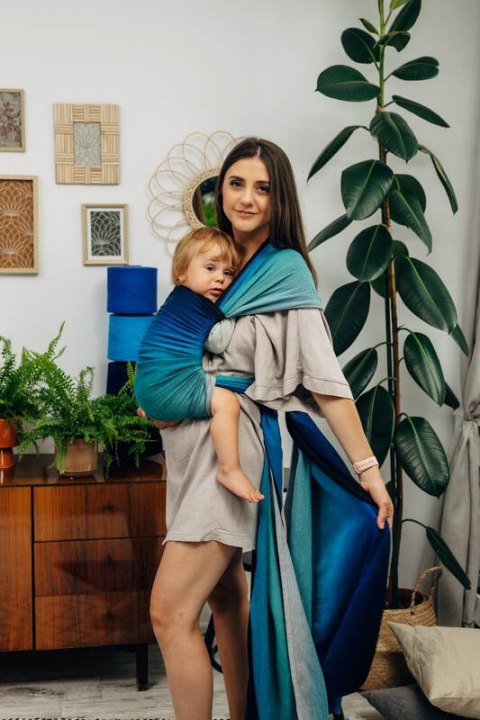 Chusta do noszenia dzieci, tkana splotem skośno-krzyżowym (100% bawełna) - AIRGLOW - rozmiar M