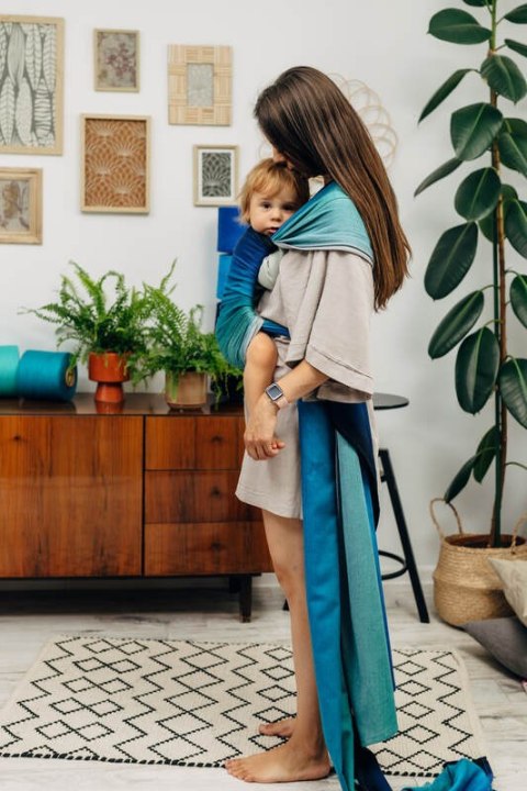 Chusta do noszenia dzieci, tkana splotem skośno-krzyżowym (100% bawełna) - AIRGLOW - rozmiar S