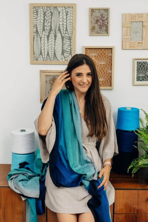 Chusta do noszenia dzieci, tkana splotem skośno-krzyżowym (100% bawełna) - AIRGLOW - rozmiar S