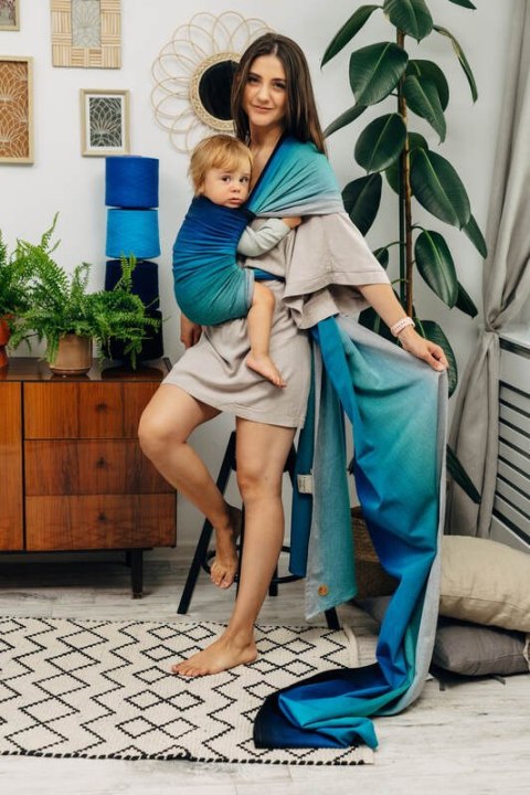 Chusta do noszenia dzieci, tkana splotem skośno-krzyżowym (100% bawełna) - AIRGLOW - rozmiar XS