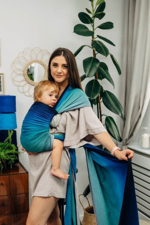 Chusta do noszenia dzieci, tkana splotem skośno-krzyżowym (100% bawełna) - AIRGLOW - rozmiar XS