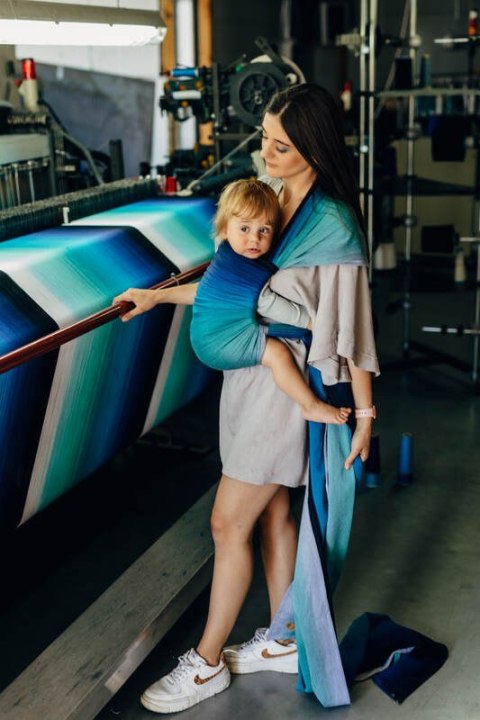 Chusta do noszenia dzieci, tkana splotem skośno-krzyżowym (100% bawełna) - AIRGLOW - rozmiar XS