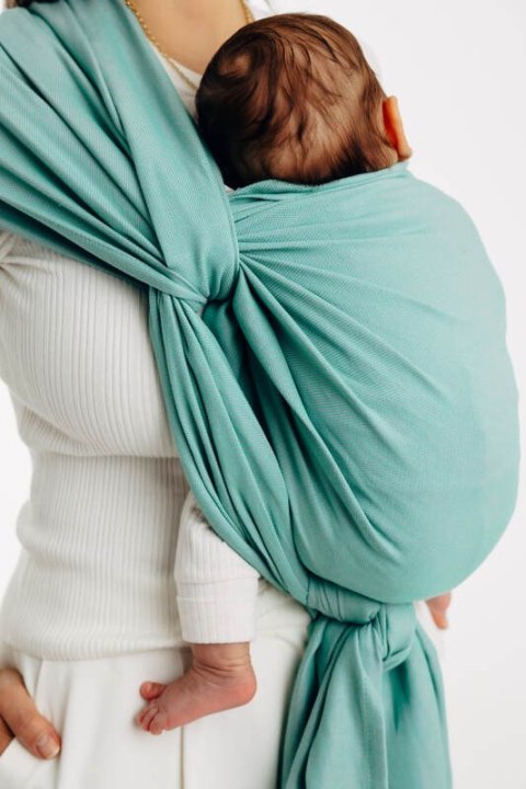 Chusta do noszenia dzieci, tkana splotem skośno-krzyżowym (100% bawełna) - MATCHA - rozmiar XS