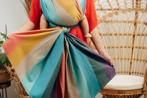 Chusta do noszenia dzieci, tkana splotem skośno-krzyżowym (100% bawełna) - PASTELS - rozmiar L (drugi gatunek)