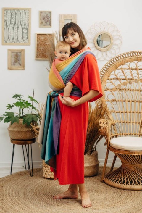 Chusta do noszenia dzieci, tkana splotem skośno-krzyżowym (100% bawełna) - PASTELS - rozmiar S