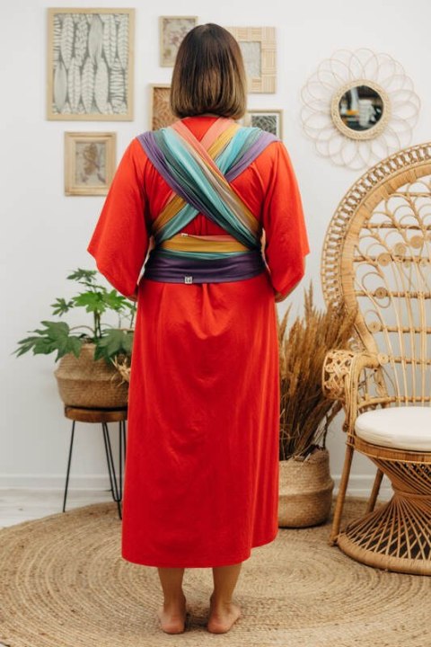 Chusta do noszenia dzieci, tkana splotem skośno-krzyżowym (100% bawełna) - PASTELS - rozmiar XS