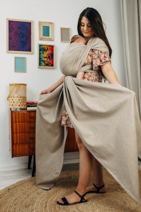 Chusta do noszenia dzieci, tkana splotem skośno-krzyżowym (100% bawełna) - PEANUT BUTTER - rozmiar L