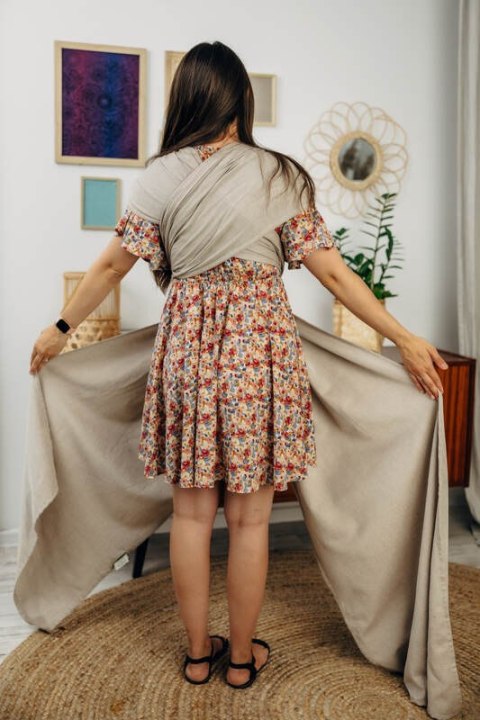 Chusta do noszenia dzieci, tkana splotem skośno-krzyżowym (100% bawełna) - PEANUT BUTTER - rozmiar L