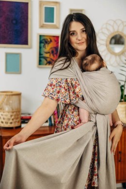 Chusta do noszenia dzieci, tkana splotem skośno-krzyżowym (100% bawełna) - PEANUT BUTTER - rozmiar XL