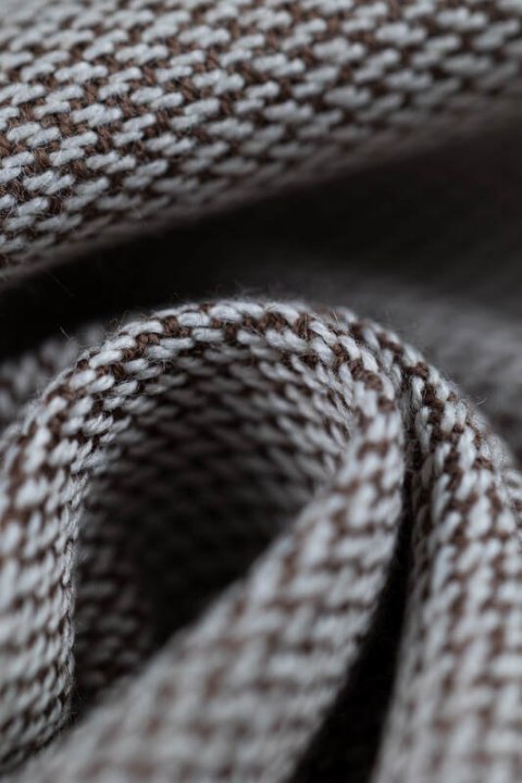 Chusta do noszenia dzieci, tkana splotem skośno-krzyżowym (100% bawełna) - PEANUT BUTTER - rozmiar XS