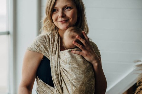 Żakardowa chusta do noszenia dzieci, 100% bawełna - ROSZPUNKA - AURATUM - rozmiar XS