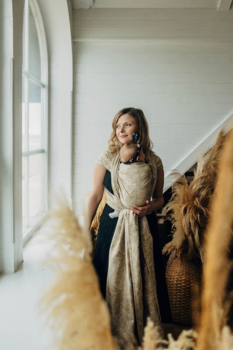 Żakardowa chusta do noszenia dzieci, 100% bawełna - ROSZPUNKA - AURATUM - rozmiar XS