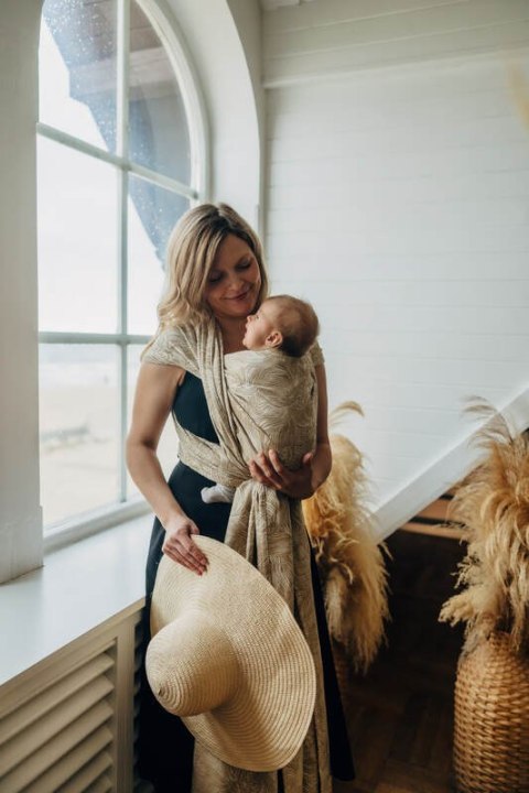 Żakardowa chusta do noszenia dzieci, 100% bawełna - ROSZPUNKA - AURATUM - rozmiar XS