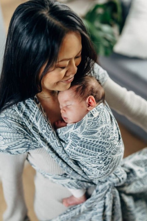 Żakardowa chusta do noszenia dzieci, 100% bawełna - WOLNY DUCH - NIKE - rozmiar XS