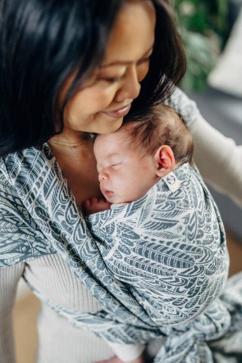 Żakardowa chusta do noszenia dzieci, 100% bawełna - WOLNY DUCH - NIKE - rozmiar XS