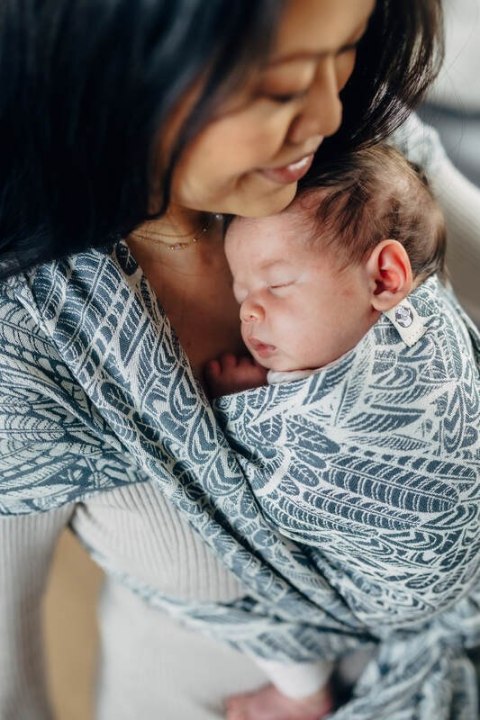 Żakardowa chusta do noszenia dzieci, 100% bawełna - WOLNY DUCH - NIKE - rozmiar XS