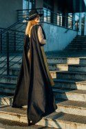 Żakardowa chusta do noszenia dzieci, 59% bawełna, 41% wełna merino - PAWI OGON - PITCH BLACK - rozmiar M