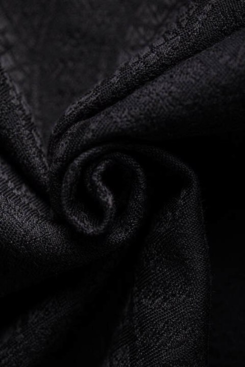 Żakardowa chusta do noszenia dzieci, 59% bawełna, 41% wełna merino - PAWI OGON - PITCH BLACK - rozmiar M