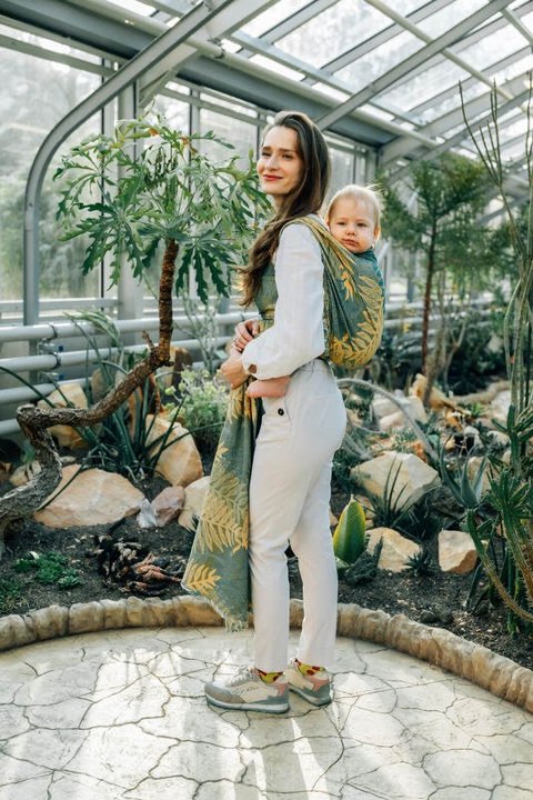 Żakardowa chusta do noszenia dzieci, 100% bawełna - RAINFOREST - SELVA - rozmiar L