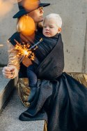 Żakardowa chusta do noszenia dzieci, 59% bawełna, 41% wełna merino - PAWI OGON - PITCH BLACK - rozmiar XS