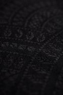 Żakardowa chusta do noszenia dzieci, 59% bawełna, 41% wełna merino - PAWI OGON - PITCH BLACK - rozmiar XS