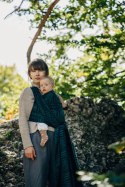 Żakardowa chusta do noszenia dzieci (63% bawełna, 37% wełna merino) - ZEBRA - SAVANNA - rozmiar S