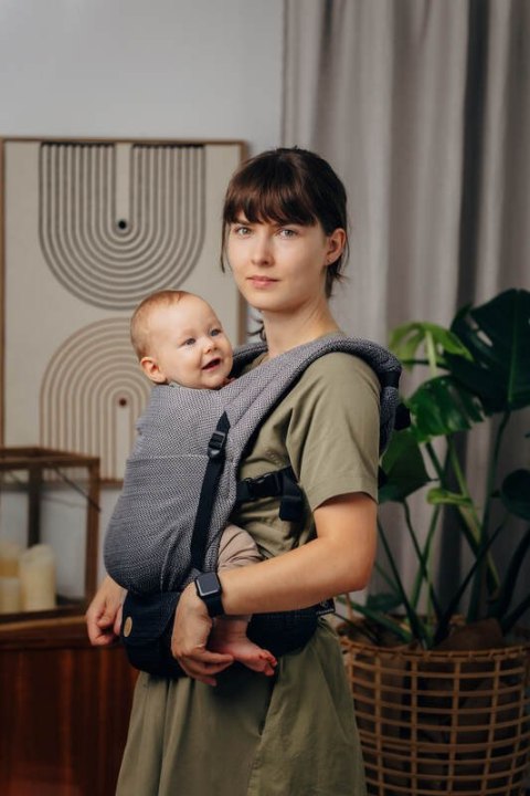 Nosidełko LennyLight, splot jodełkowy, 100% bawełna , rozmiar standard - MAŁA JODEŁKA OMBRE SZARY