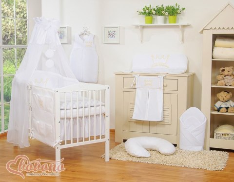 Bobono Baldachim z tiulu- Korony białe