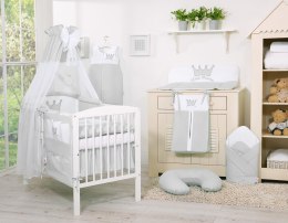 Bobono Baldachim z tiulu- Korony szare