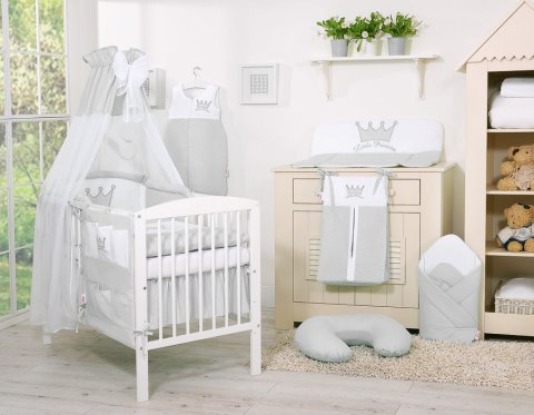 Bobono Baldachim z tiulu- Korony szare