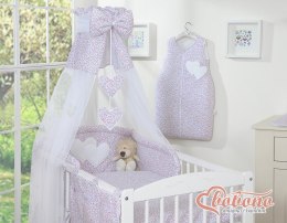 Bobono Baldachim z tiulu- Serduszka łączka różowa