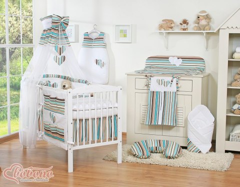 Bobono Baldachim z tiulu- Serduszka paseczki brązowe