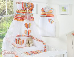 Bobono Baldachim z tiulu- Serduszka paseczki pomarańczowe