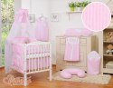 Bobono Baldachim z tiulu- Serduszka paski różowe