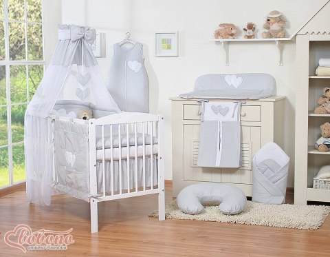 Bobono Baldachim z tiulu- Serduszka szare