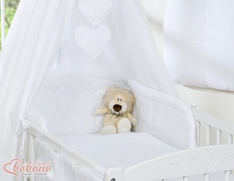 Bobono Baldachim z tkaniny- Serduszka białe