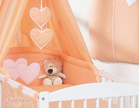 Bobono Baldachim z tkaniny- Serduszka brzoskwiniowe