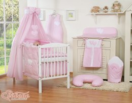 Bobono Baldachim z tkaniny- Serduszka kropki na różu