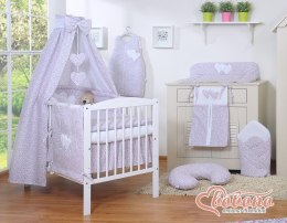 Bobono Baldachim z tkaniny- Serduszka łączka różowa