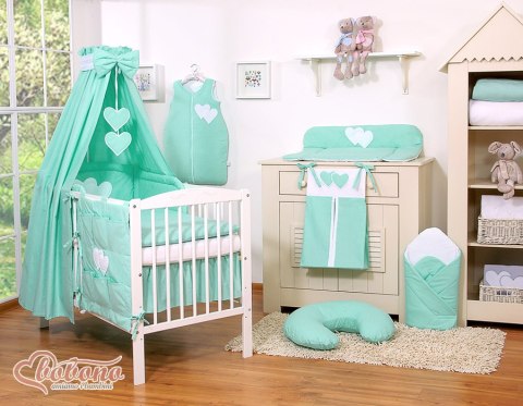 Bobono Baldachim z tkaniny- Serduszka miętowe