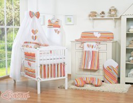 Bobono Baldachim z tkaniny- Serduszka paseczki pomarańczowe