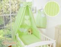 Bobono Baldachim z tkaniny- Serduszka paseczki zielone