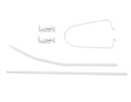 Bobono Stelaż do baldachimu/moskitiery do łóżeczka dwuczęściowy, zapakowany w kartonik i folię