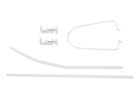 Bobono Stelaż do baldachimu/moskitiery do łóżeczka dwuczęściowy, zapakowany w kartonik i folię