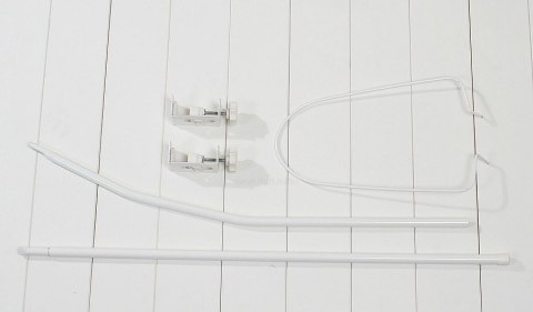 Bobono Stelaż do baldachimu/moskitiery do łóżeczka dwuczęściowy, zapakowany w kartonik i folię