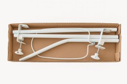 Bobono Stelaż do baldachimu/moskitiery do łóżeczka trzyczęściowy, zapakowany w kartonik i folię